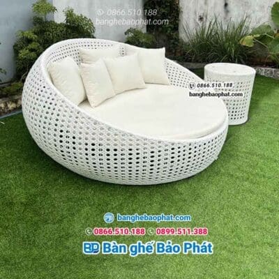Giường Tắm Nắng Nhựa Giả Mây GTNNGMBP019