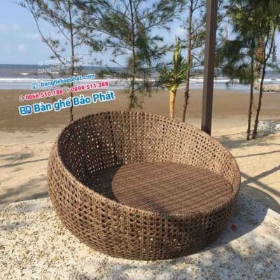 Giường Tắm Nắng Nhựa Giả Mây GTNNGMBP019