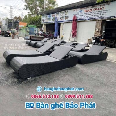 Giường tắm nắng nhựa giả mây GTNNGMBP016
