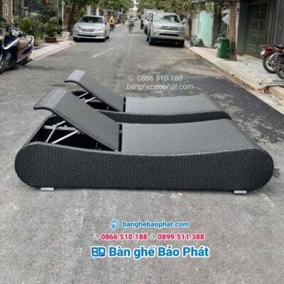 Giường tắm nắng nhựa giả mây GTNNGMBP016