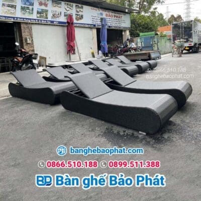 Giường tắm nắng nhựa giả mây GTNNGMBP016