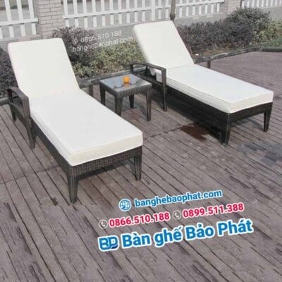 Giường tắm nắng nhựa giả mây GTNNGMBP012