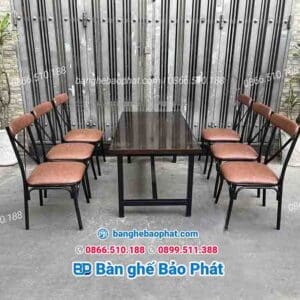 Bàn ghế quán ăn sắt nệm BGQABP001 11 Bàn ghế quán ăn sắt nệm BGQABP001