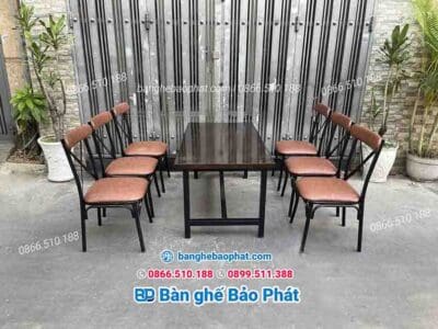Bàn ghế quán ăn sắt nệm BGQABP001