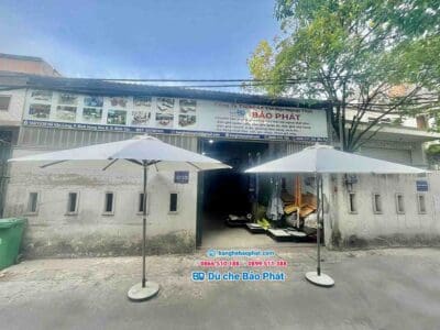 Dù chính tâm 3m màu trắng kem giá rẻ xưởng sản xuất