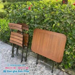 Bàn ghế cafe ngoài trời xếp gọn mini 10 Bàn ghế cafe ngoài trời gấp gọn