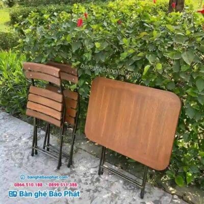 Bàn ghế cafe ngoài trời gấp gọn