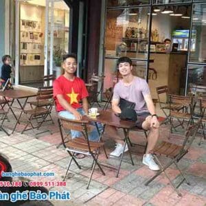 Bàn ghế cafe ngoài trời xếp gọn mini 9 Bàn ghế cafe xếp gọn ngoài trời