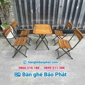 Bàn ghế cafe ngoài trời xếp gọn mini 8 Bàn ghế cafe fansipang pation mini