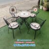 Bàn ghế sắt mặt đá mosaic BP002 16 Bàn ghế sắt mặt đá mosaic BP002