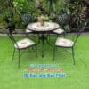 Bàn ghế sắt mặt đá mosaic BP004 9 Bàn ghế sắt mặt đá mosaic BP004
