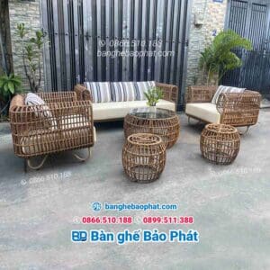 Sofa Nhựa Giả Mây Phòng Khách BGNGMPKBP007