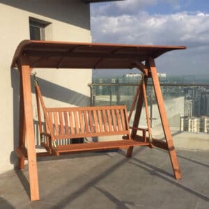 Xích đu gỗ đẹp XĐGBP010 8 Xích đu gỗ sân thượng