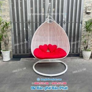 Xích đu đôi mây nhựa 2 người ngồi XĐĐBP002 10 Xích đu mây nhựa 2 người ngồi XĐĐBP002