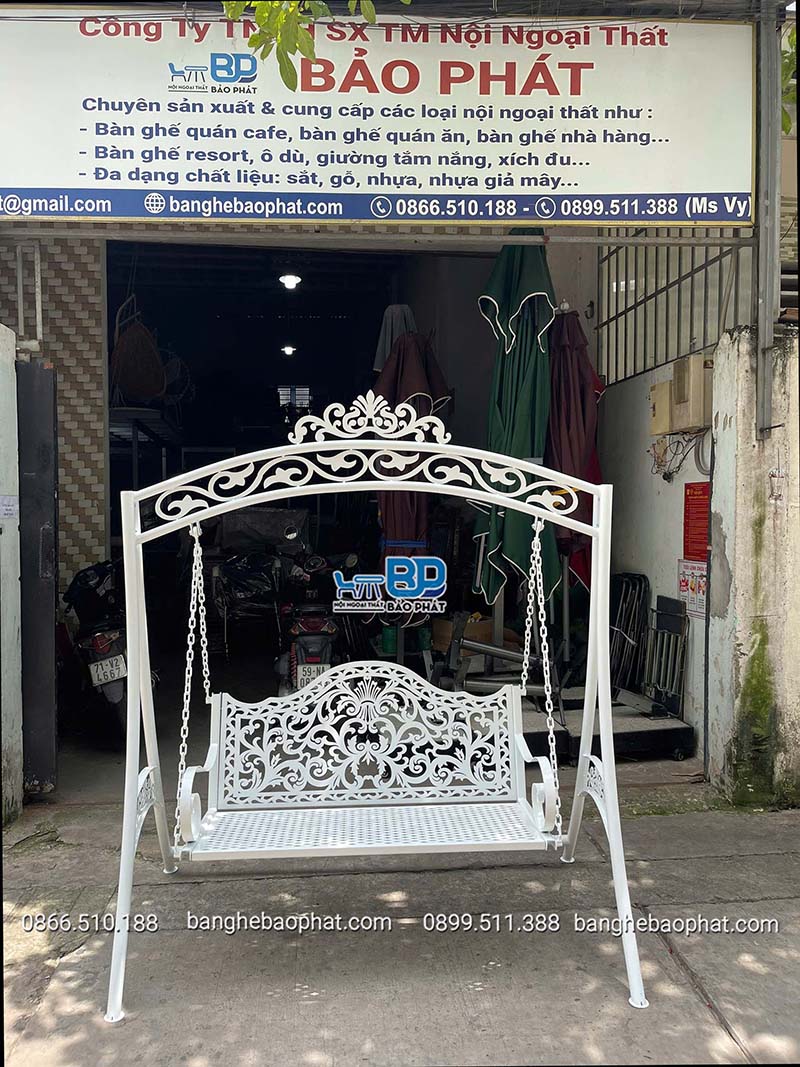 Xích đu sắt nghệ thuật XĐSBP001 15 Xích đu sắt mỹ nghệ giá rẻ xưởng bàn ghế Bảo Phát