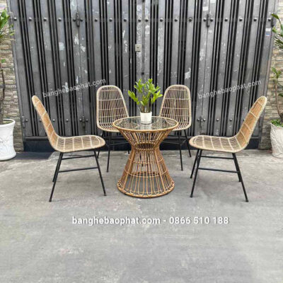 Bàn ghế nhựa giả mây BGNGMBP043