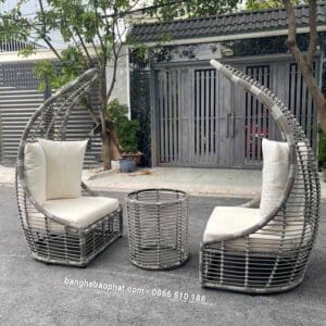 Ghế hồ bơi nhựa giả mây mái vòm giá rẻ