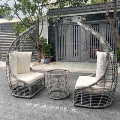 Ghế hồ bơi nhựa giả mây mái vòm giá rẻ