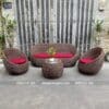 Sofa nhựa giả mây trứng dây tròn
