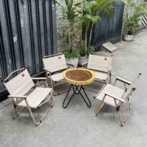 Bàn ghế cafe camping bàn me tây 5 Bàn ghế cafe camping bàn me tây