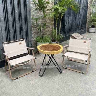 Bàn ghế cafe camping bàn me tây 2 ghế
