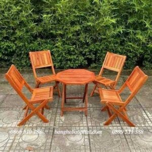 Bàn ghế cafe gỗ xếp thấp 7 bàn ghế cafe gỗ xếp thấp bàn lục giác