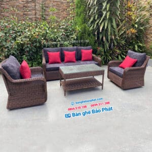 Bàn Ghế Nhựa Giả Mây Phòng Khách BGNGMPKBP008