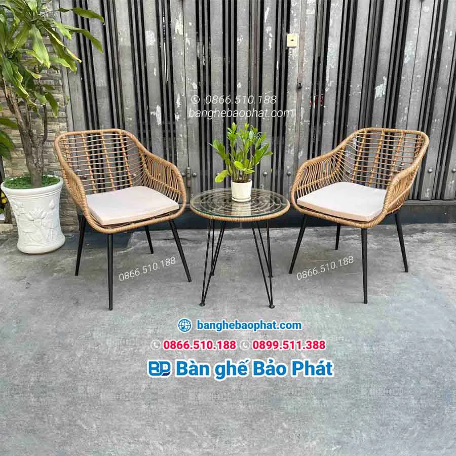 Bàn ghế nhựa giả mây tại Bình Phước BGBCBP008