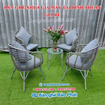 Bàn ghế nhựa giả mây tại Bình Thuận giá rẻ