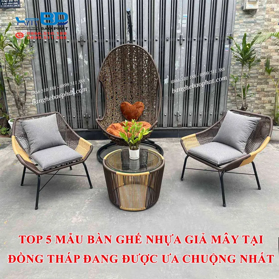 Top 5 mẫu bàn ghế nhựa giả mây tại Đồng Tháp đang được ưa chuộng nhất [timect]