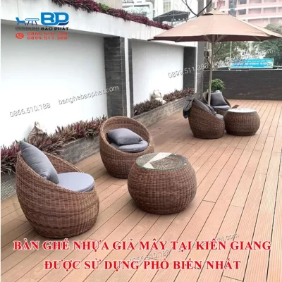 Bàn ghế nhựa giả mây tại Kiên Giang được sử dụng phổ biến nhất