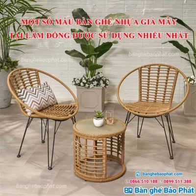 Một số mẫu bàn ghế nhựa giả mây tại Lâm Đồng được sử dụng nhiều nhất [timect]