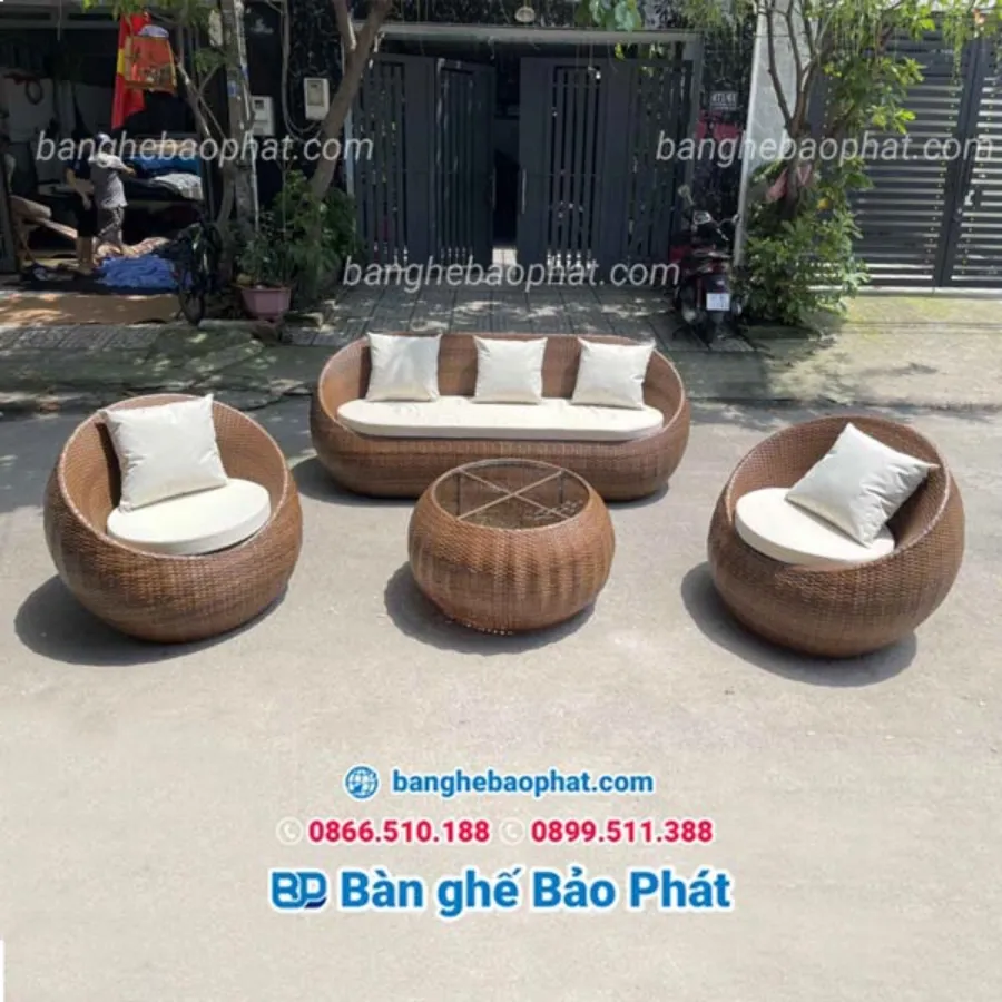 Bàn ghế nhựa giả mây tại Lâm Đồng BGNGMPKBP002