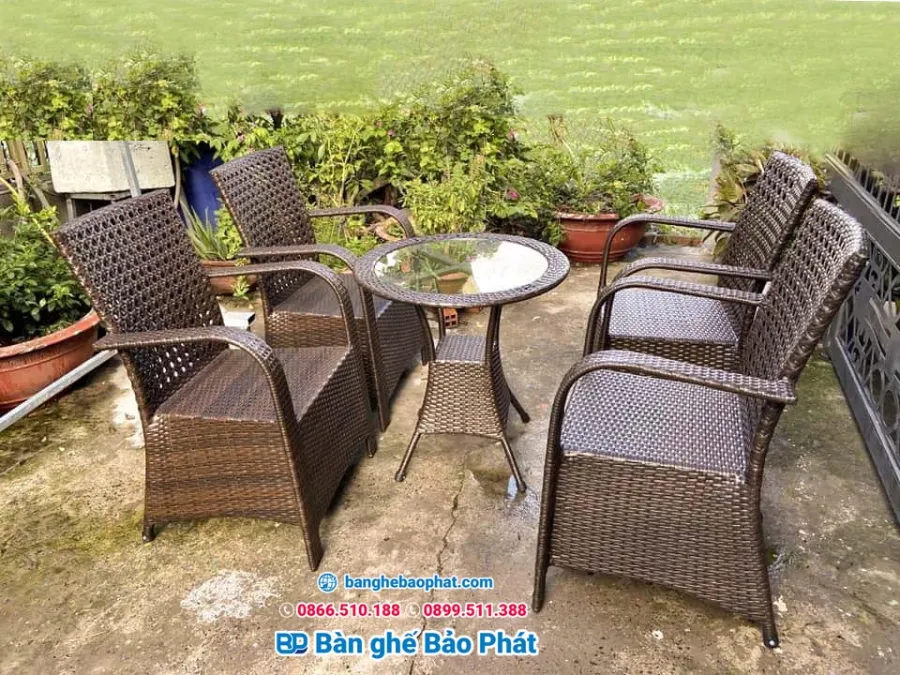 Bàn ghế nhựa giả mây tại Sóc Trăng giá rẻ