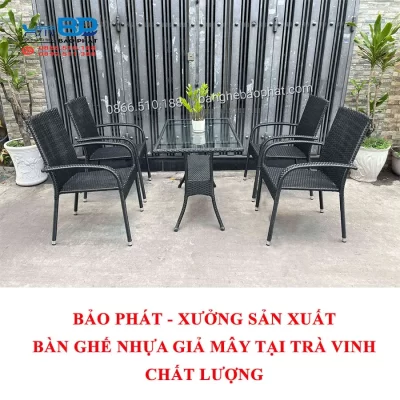 Bảo Phát - Xưởng sản xuất bàn ghế nhựa giả mây tại Trà Vinh chất lượng