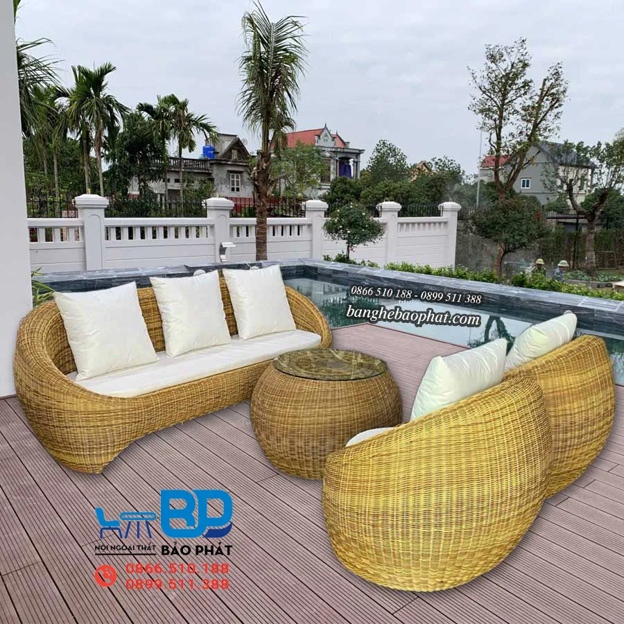 Sofa mây nhựa phòng khách SFNGMBP004