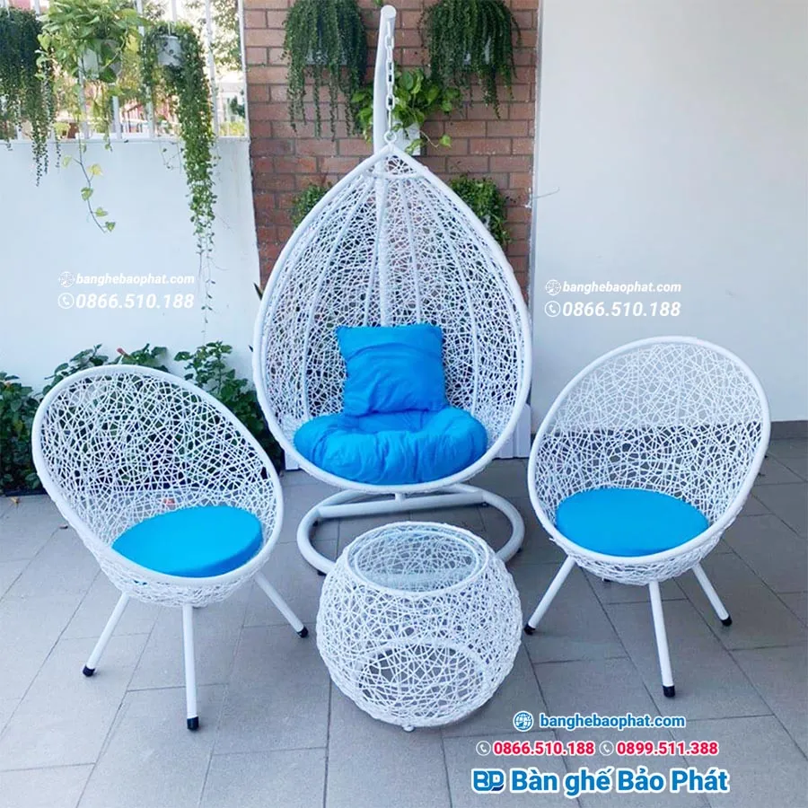 Thiết kế bàn ghế nhựa giả mây ấn tượng, đẹp mắt