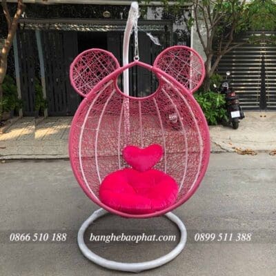 Xích đu nhựa giả mây chuột mickey