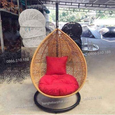 Xích đu nhựa giả mây hình giọt nước