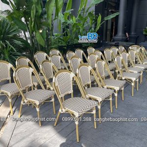 Bàn ghế nhựa giả mây cao cấp khung nhôm BGNGMBP-SV005B cung cấp quán chị khách quận 2