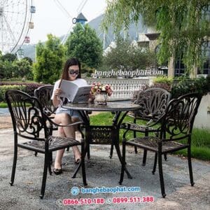 Bàn ghế nhôm đúc BGNDBP006A Nhập Khẩu 9 bàn ghế nhôm đúc BGNDBP006A