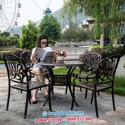 bàn ghế nhôm đúc BGNDBP006A