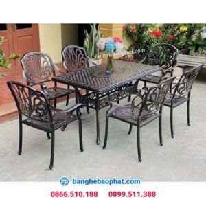 Bàn ghế nhôm đúc BGNDBP006A Nhập Khẩu 11 bàn ghế nhôm đúc BGNDBP006A bàn dài