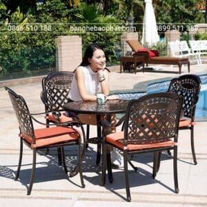 Bàn ghế nhôm đúc BGNDBP007 9 Bàn Ghế Nhôm Đúc BGNDBP007
