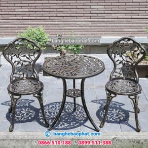 Bàn ghế nhôm đúc ngoài trời BGNDBP012B 11 Bàn ghế nhôm đúc BGNDBP012B