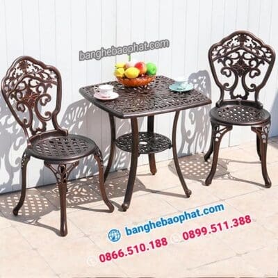 Bàn ghế nhôm đúc ngoài trời BGNDBP010