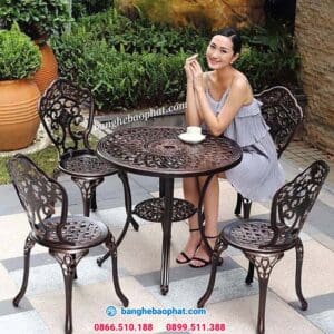 Bàn ghế nhôm đúc ngoài trời BGNDBP012A 11 Bàn ghế nhôm đúc ngoài trời BGNDBP012A