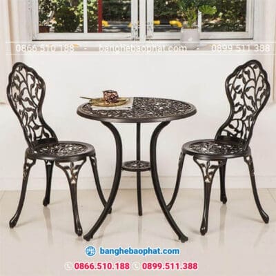 Bàn ghế nhôm đúc ngoài trời BGNDBP012B