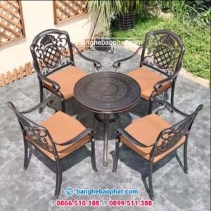 Bàn ghế nhôm đúc ngoài trời sân vườn BGNDBP008
