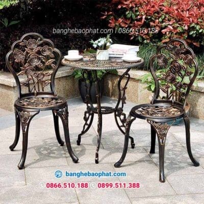 Bàn ghế nhôm đúc sân vườn BGNDBP011